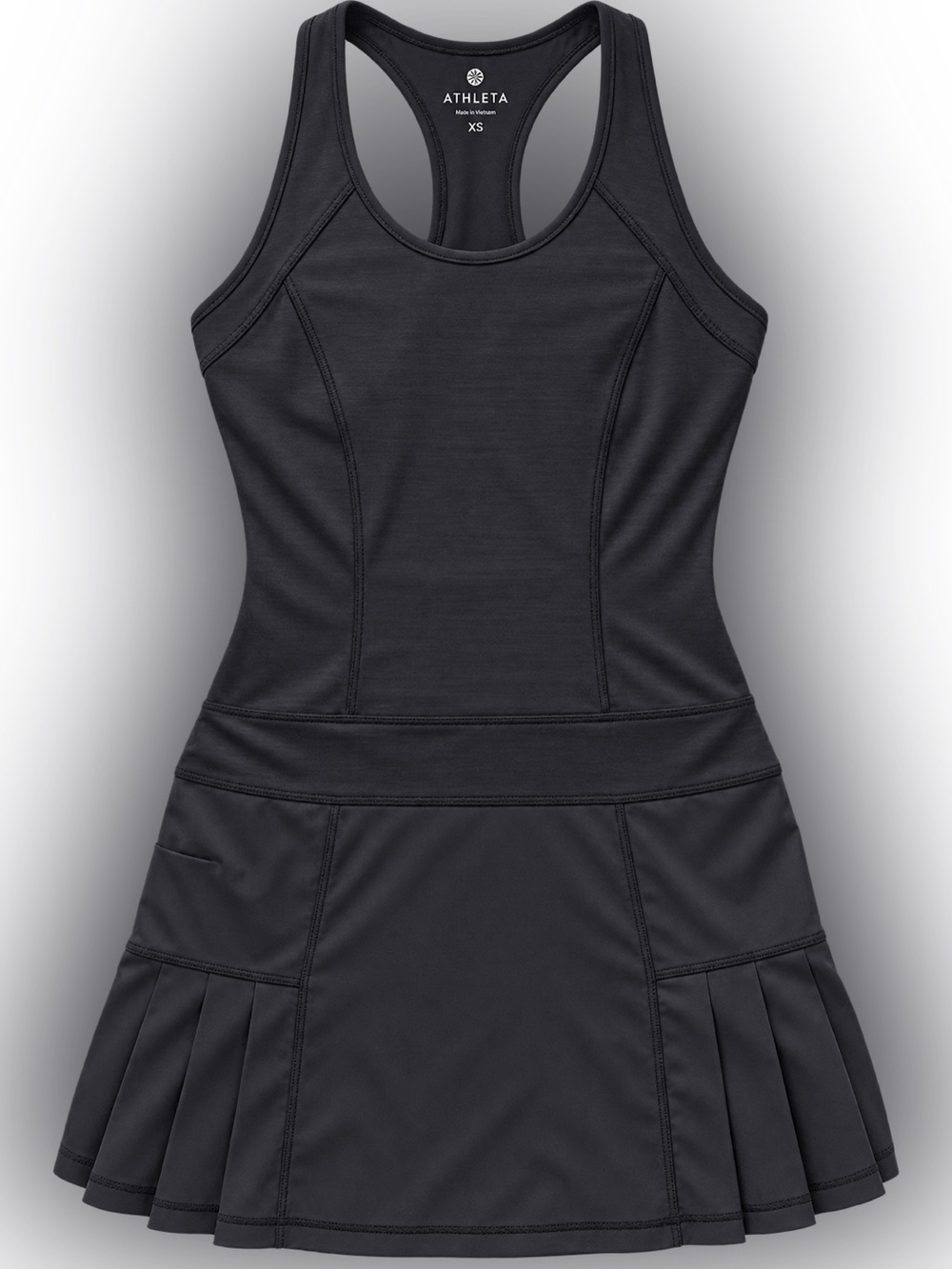 Athleta Black Racerback Pleated Tennis Golf Athletic Dress XS 🎾